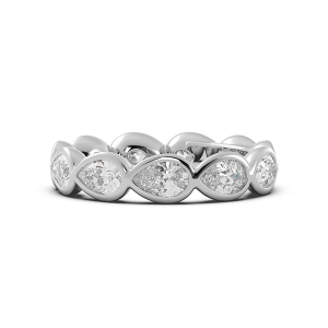 Pear Bezel East West Eternity Wedding Band
