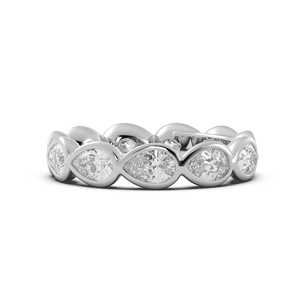 Pear Bezel East West Eternity Wedding Band