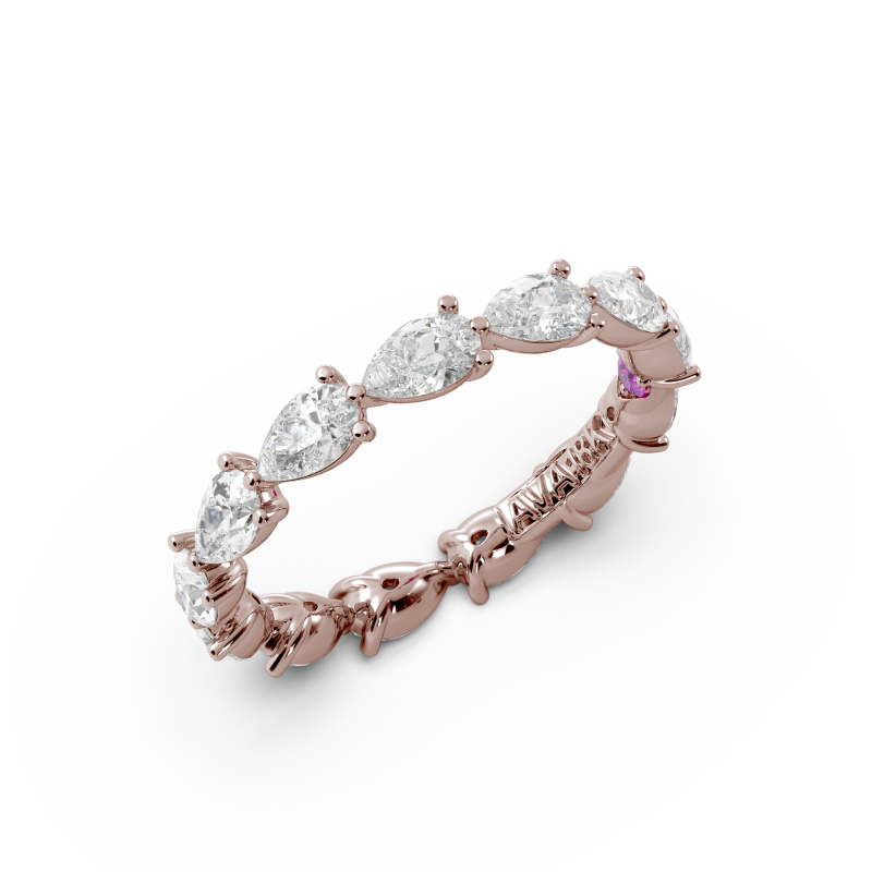 Pear Signature Cup East West Eternity Wedding Band