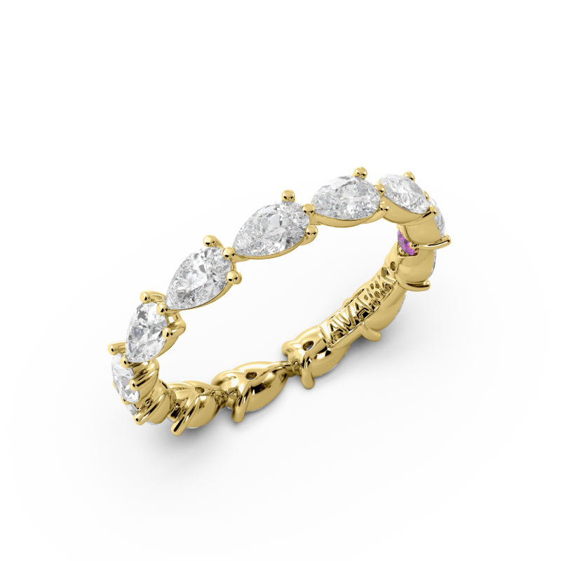 Pear Signature Cup East West Eternity Wedding Band