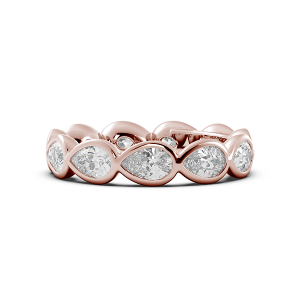 Pear Bezel East West Eternity Wedding Band
