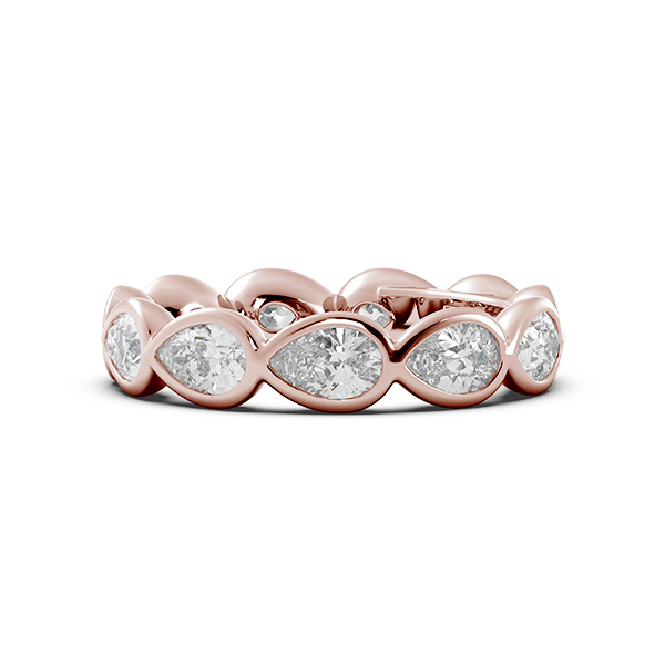 Pear Bezel East West Eternity Wedding Band