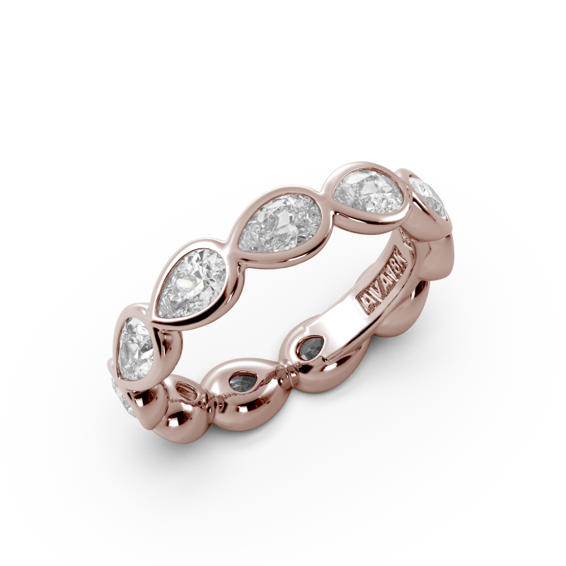 Pear Bezel East West Eternity Wedding Band