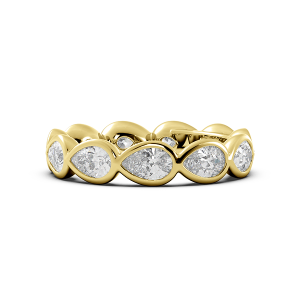 Pear Bezel East West Eternity Wedding Band
