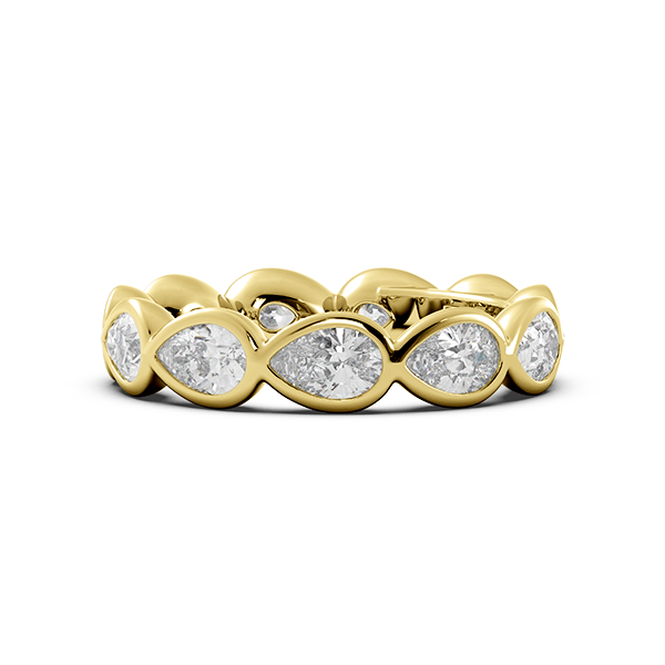 Pear Bezel East West Eternity Wedding Band