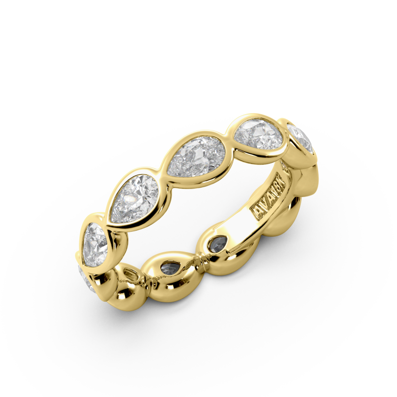 Pear Bezel East West Eternity Wedding Band
