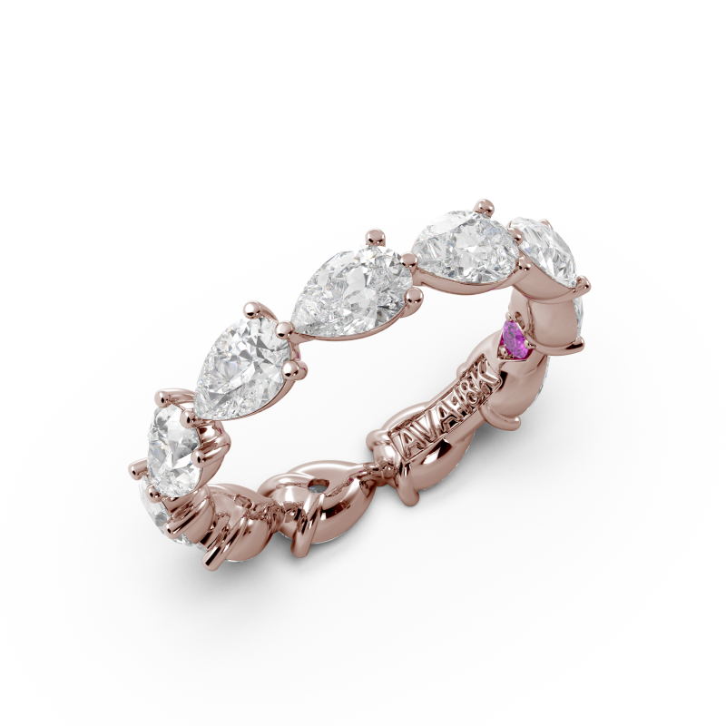 Pear Signature Cup East West Eternity Wedding Band