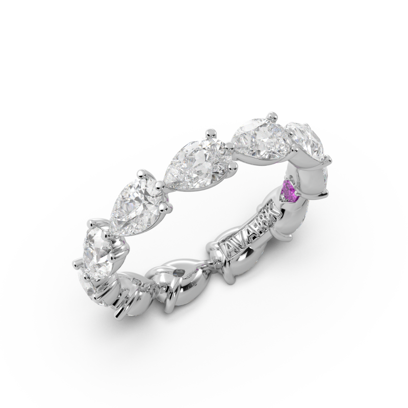 Pear Signature Cup East West Eternity Wedding Band