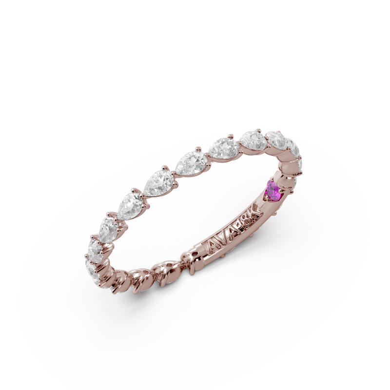 Pear Signature Cup East West Eternity Wedding Band