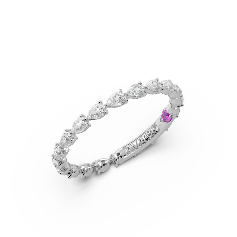 Pear Signature Cup East West Eternity Wedding Band