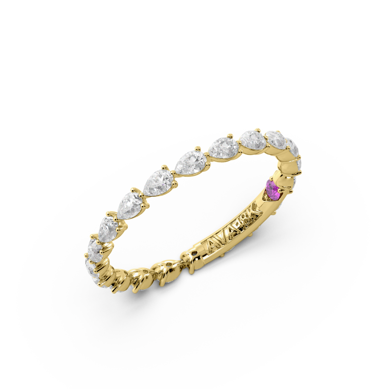 Pear Signature Cup East West Eternity Wedding Band