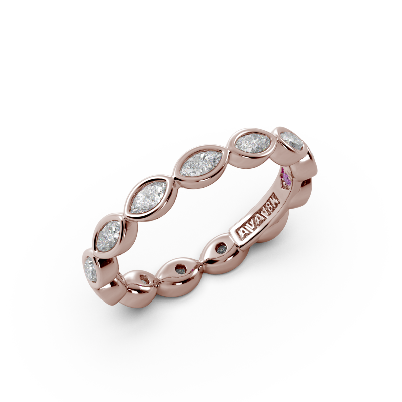 Marquise Bezel East West Eternity Wedding Band
