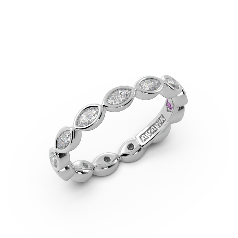 Marquise Bezel East West Eternity Wedding Band