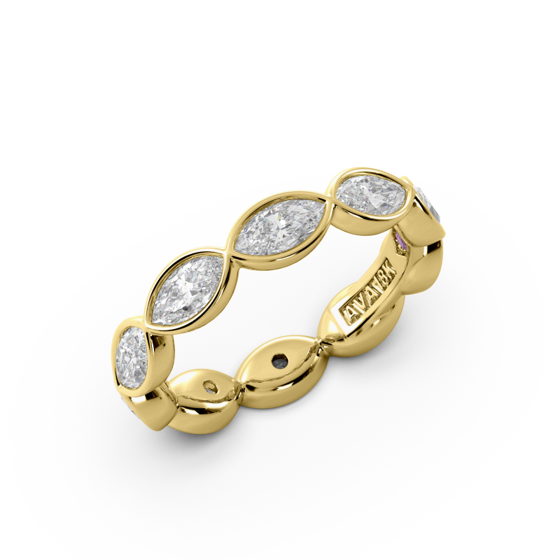 Marquise Bezel East West Eternity Wedding Band