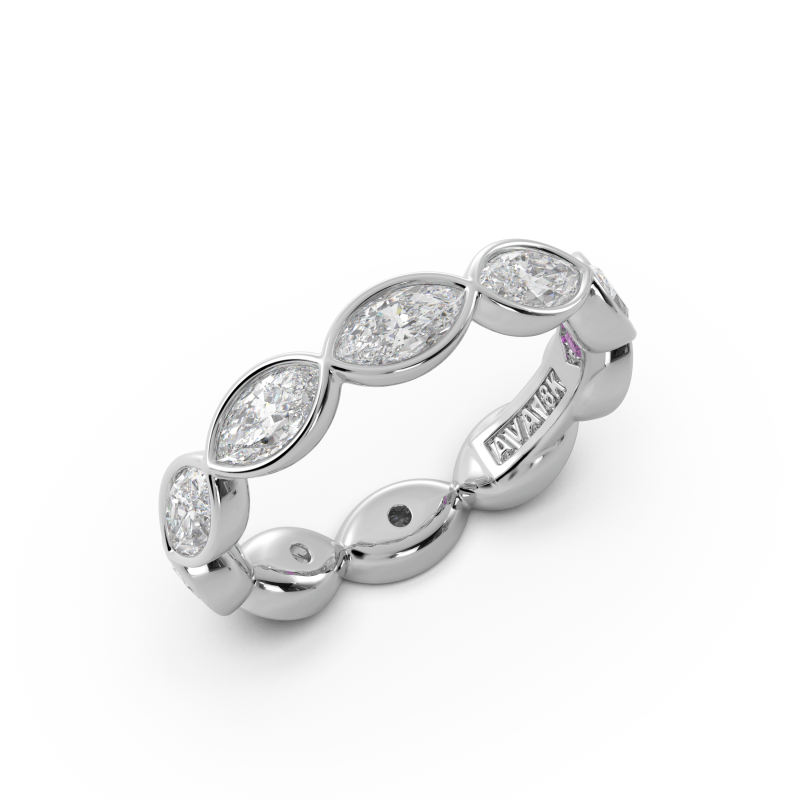 Marquise Bezel East West Eternity Wedding Band