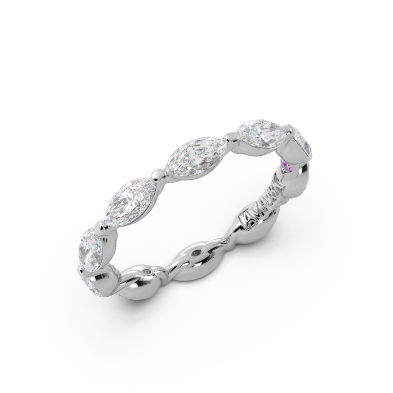 Marquise Signature Cup East West Eternity Wedding Band