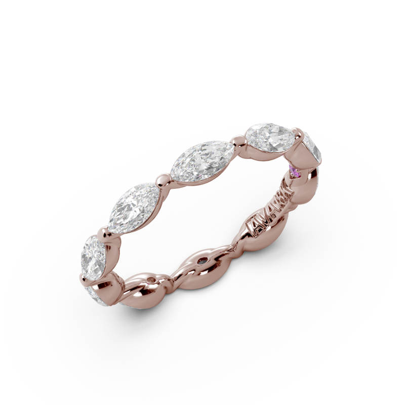 Marquise Signature Cup East West Eternity Wedding Band