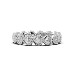 Heart Bezel East West Eternity Wedding Band