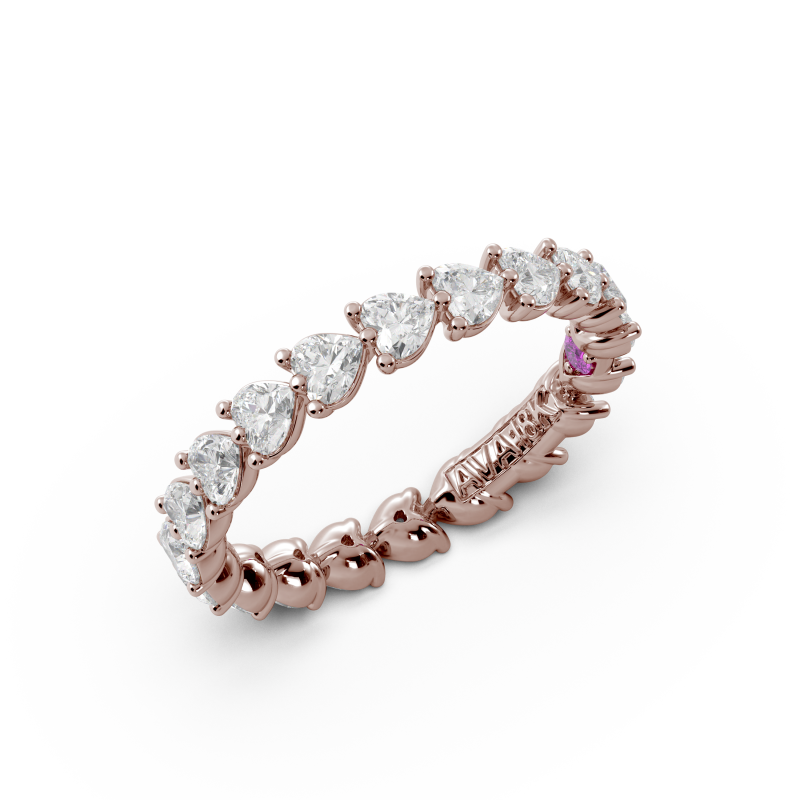 Heart Signature Cup East West Eternity Wedding Band