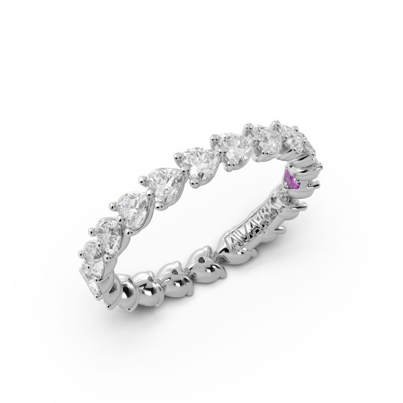 Heart Signature Cup East West Eternity Wedding Band