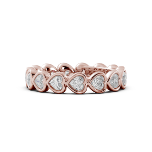 Heart Bezel East West Eternity Wedding Band