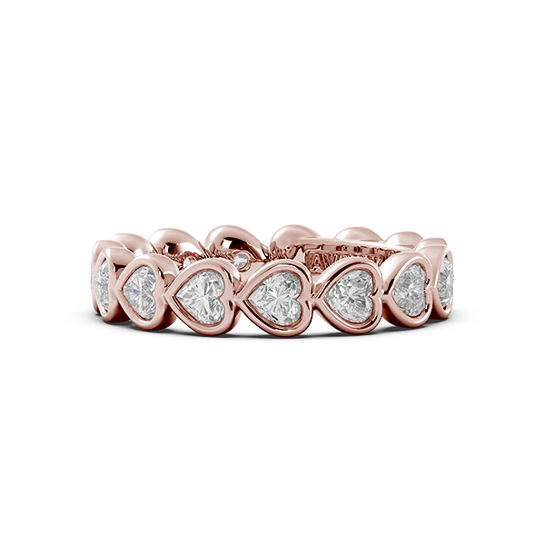 Heart Bezel East West Eternity Wedding Band