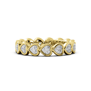Heart Bezel East West Eternity Wedding Band