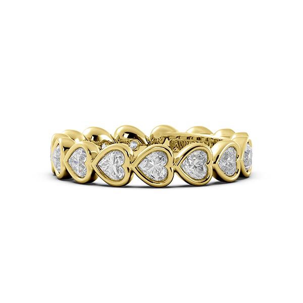 Heart Bezel East West Eternity Wedding Band