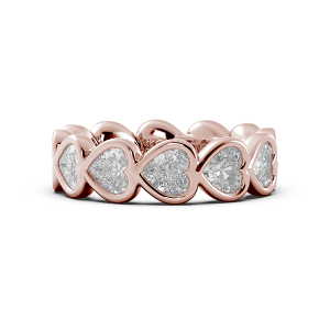 Heart Bezel East West Eternity Wedding Band