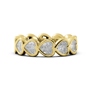 Heart Bezel East West Eternity Wedding Band
