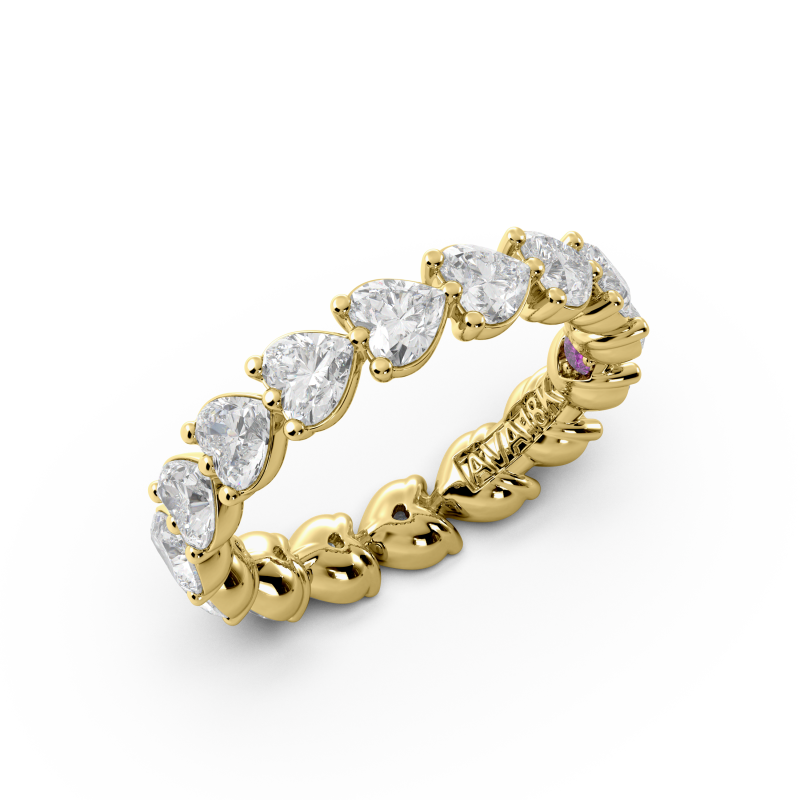Heart Signature Cup East West Eternity Wedding Band