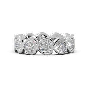 Heart Bezel East West Eternity Wedding Band