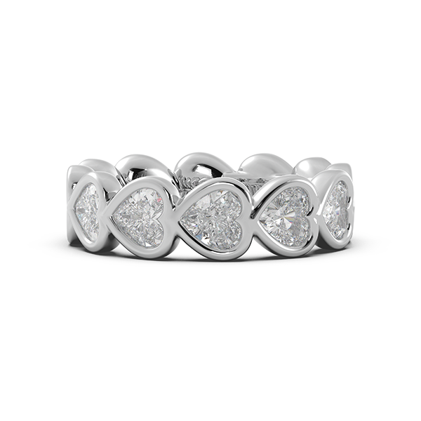 Heart Bezel East West Eternity Wedding Band