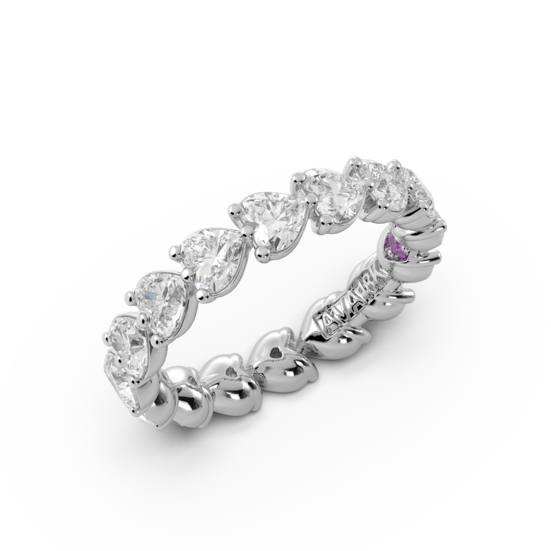 Heart Signature Cup East West Eternity Wedding Band
