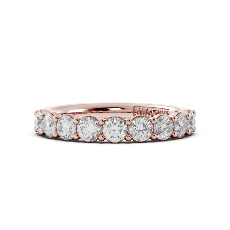 Round Signature Cup Halfway Wedding Band