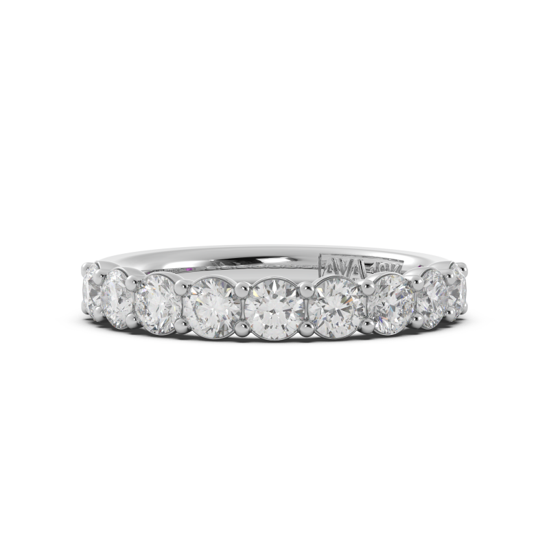 Round Signature Cup Halfway Wedding Band