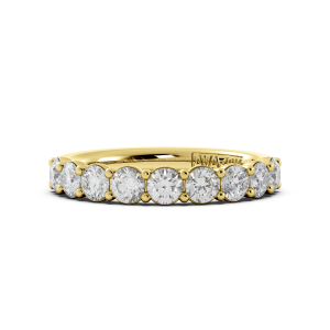 Round Signature Cup Halfway Wedding Band