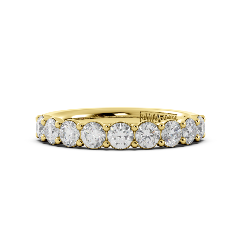 Round Signature Cup Halfway Wedding Band