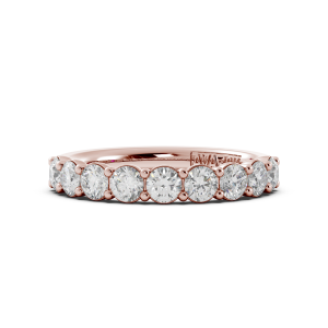 Round Signature Cup Halfway Wedding Band