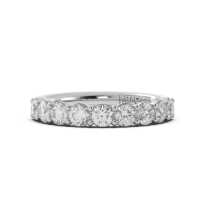 Round Signature Cup Halfway Wedding Band