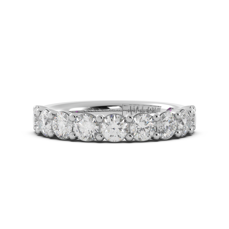 Round Signature Cup Halfway Wedding Band