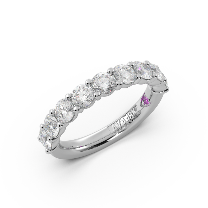 Round Signature Cup Halfway Wedding Band