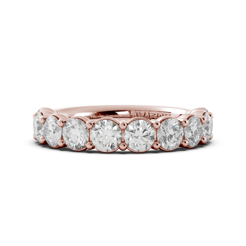 Round Signature Cup Halfway Wedding Band
