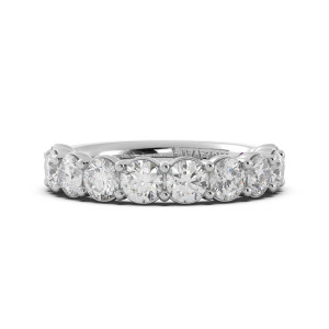 Round Signature Cup Halfway Wedding Band