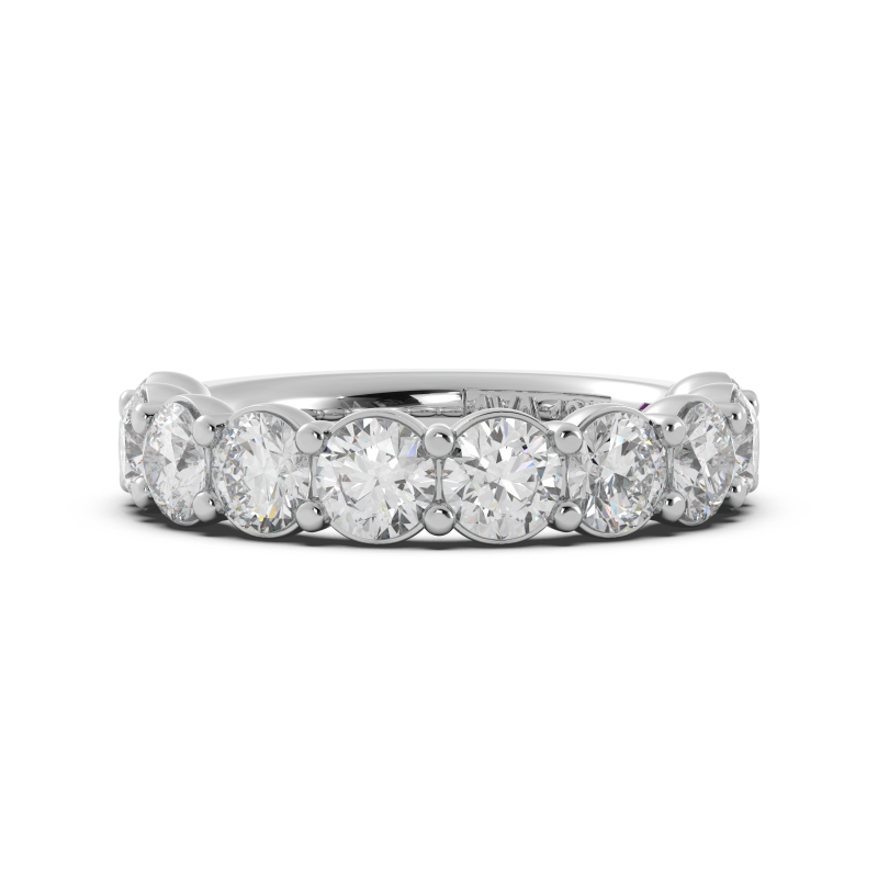 Round Signature Cup Halfway Wedding Band