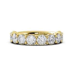 Round Signature Cup Halfway Wedding Band