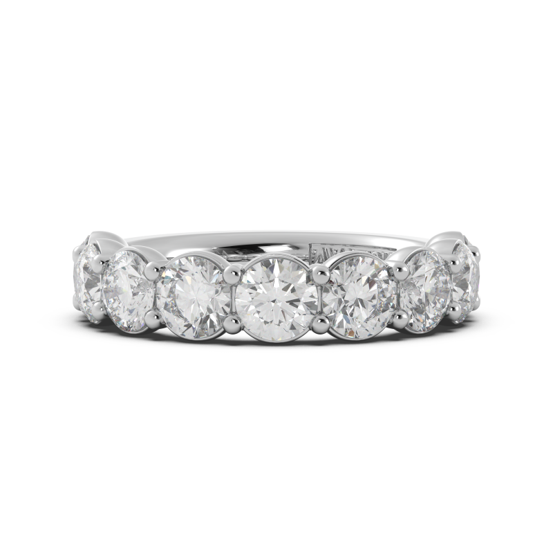 Round Signature Cup Halfway Wedding Band