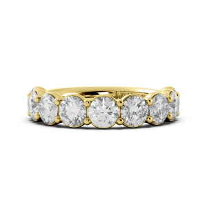 Round Signature Cup Halfway Wedding Band