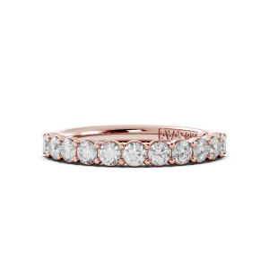 Round Signature Cup Halfway Wedding Band