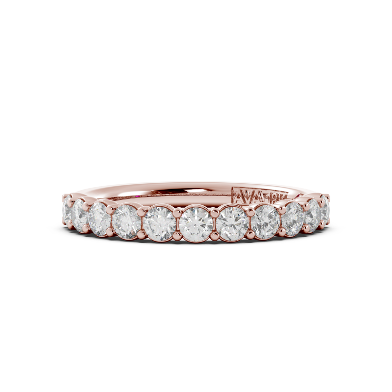 Round Signature Cup Halfway Wedding Band